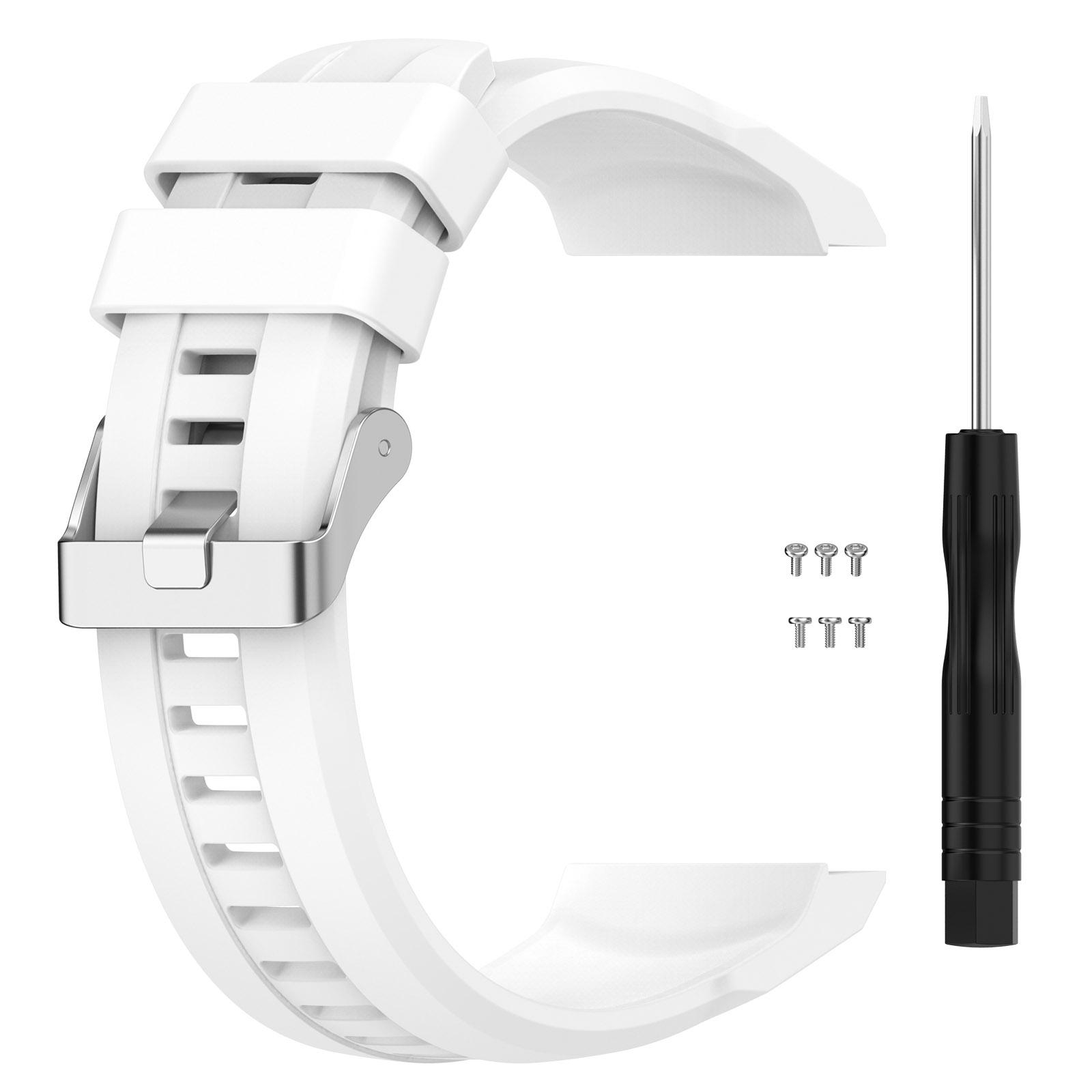 

For Huawei Watch GT Cyber Silicone Watch Bands Watch Strap Replacement with Screws+Tool White