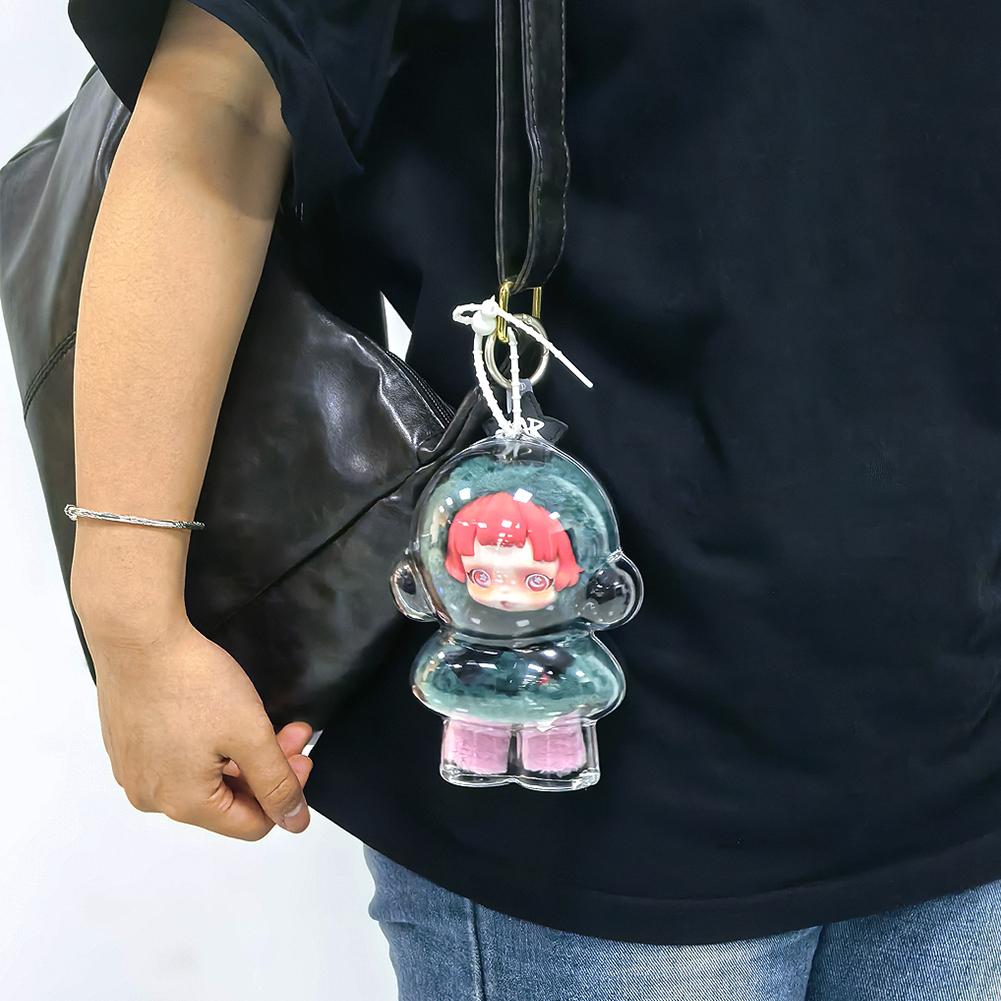 1PC Protective Acrylic Storage Case For Plush Dolls Display Bag for Skull Panda No Doll Transparent Portable Cable Organizer Box