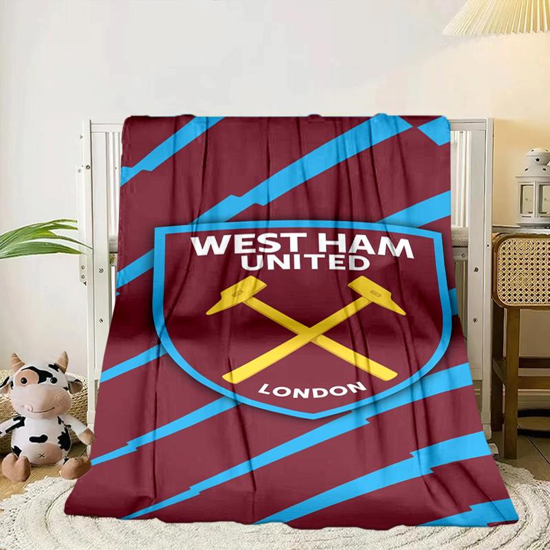 West Fußball Club Decke Flanelldecke für Bett, Sofa, Camping, Wandern, Picknick Zubehör, Geschenk für Familie Fan Geschenke