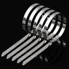50/10pcs 7.9mm Stainless Steel Cable Tie Ring Reusable Self-sealing Fastening Tie Ring Metal Zip-Exhaust Locking Cable Organizer