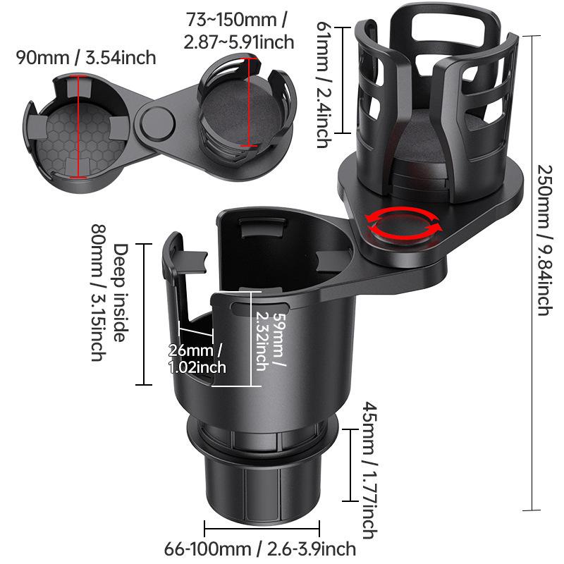 Large Multifunctional In-Car Drink Holder Expander for North American Vehicles
