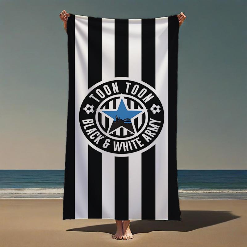 Полотенце пляжное в полоску Newcastle United, быстросохнущее, впитывающее, спортивное полотенце для спортзала, универсальное полотенце для ванной и пляжные аксессуары 40X60CM