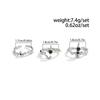 Salircon 3Pcs/set Fashion Silver Color Star Open Rings Women Men Punk Metal Geometric Adjustable Finger Ring Couple Jewelry Gift