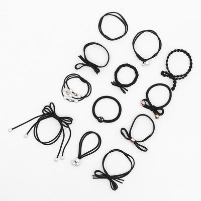 Women's Hair Tie 12-piece Set (Black) Point Hair Band
