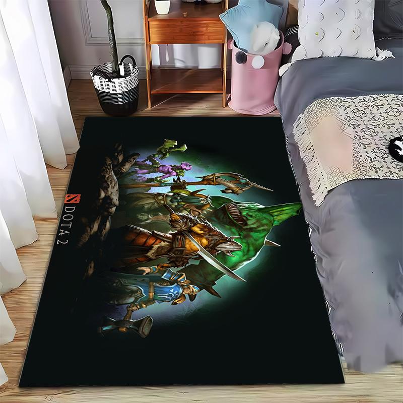 

Dota 2 Heroes Rug - Epic Battle Scene with Iconic Characters Suitable for use as an anti-slip game mat for living room and bedroom sofas 40x60cm( 15x23in )