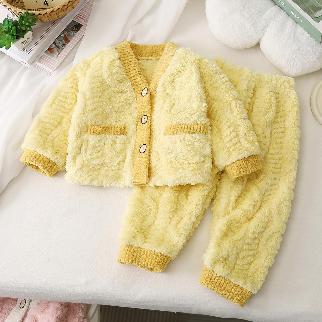 Neue Modelle 0-5 Jahre Kinder Aromatisierte Pyjama-Sets im Winter Verdickt und Warm für Jungen, Mädchen Pyjamas Mädchen Niedliche Pyjama-Anzüge