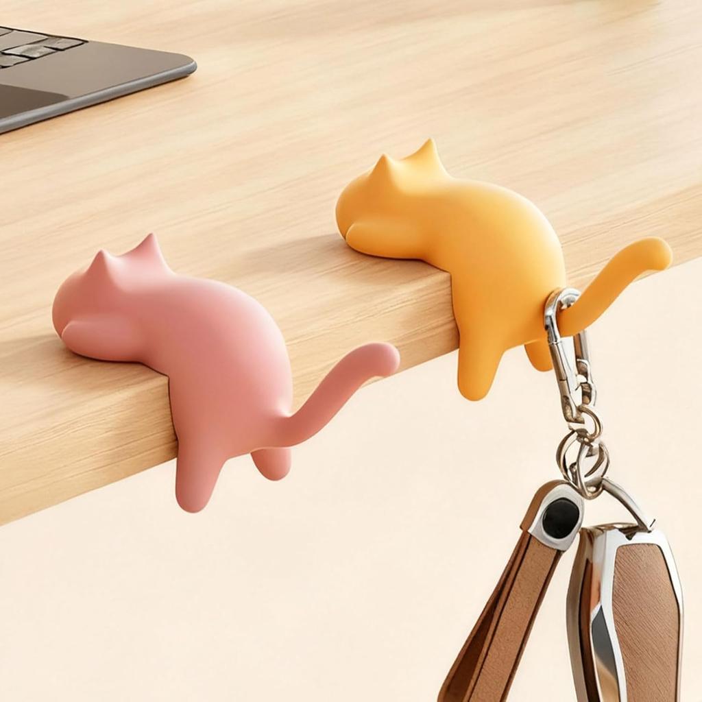 1/4PCS Portable Multi Functional Desk Side Hook Table Edge Cat Backpack Hanger Organizer for Handbag Backpack Purse Storage
