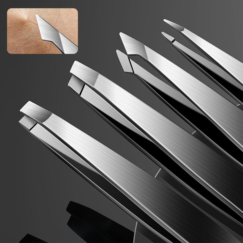 4Pcs Beauty Tools Eyebrow Tweezer Set Stainless Steel Hair Removal Clip for Facial Hair Eyelash Eyebrows Tweezer