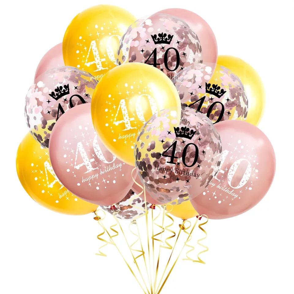 15pcs Birthday Inflatable Confetti Number Balloons 18 21 30 40 50 60 70 Year Party Decoration Adult Digit Helium Birthday Balons