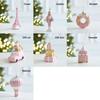 Pink Christmas Hanging Decoration Plastic Wreath Car Xmas Ornament Ball Party Supplies Soldier Christmas Tree Ornament Christmas