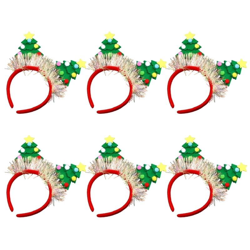 

6pack Durability Felted Headpiece Washable Christmas Gear Novelty Masquerades for Various Ages Unisex Use зелений