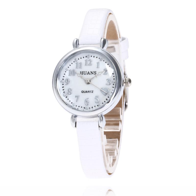 JYL Women s Watch Fashion Student Exam Leather Strap White бледной сливы