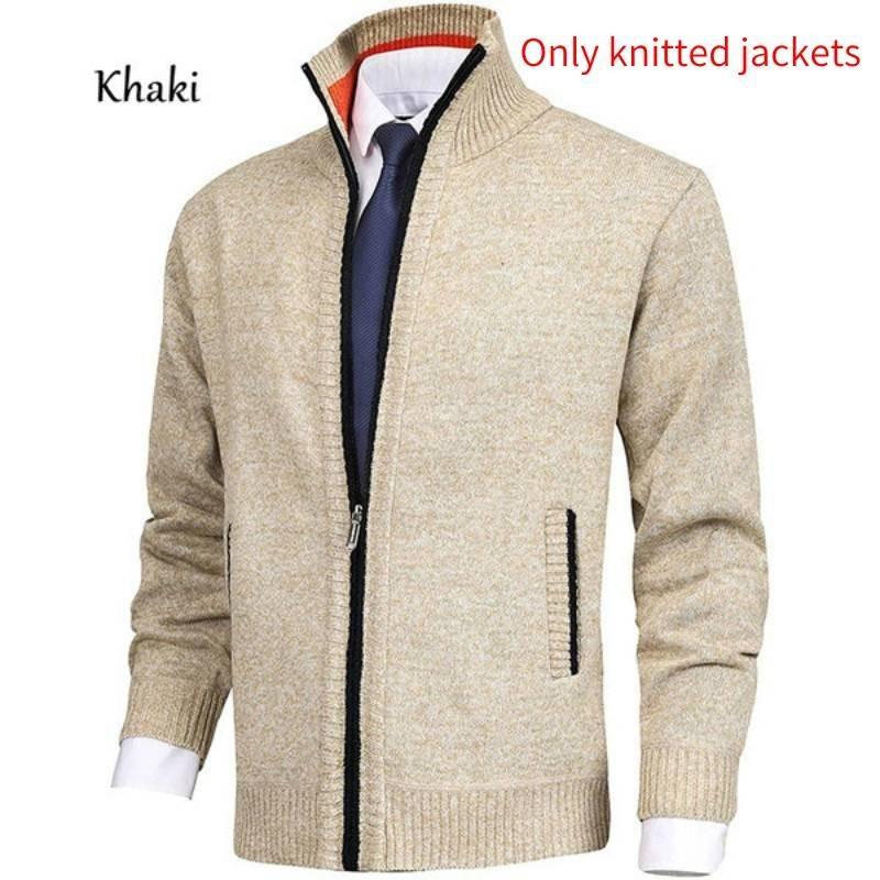 2023wish Men's Fashionable Knitted Cardigan Sweater With Stand Collar Plus Size