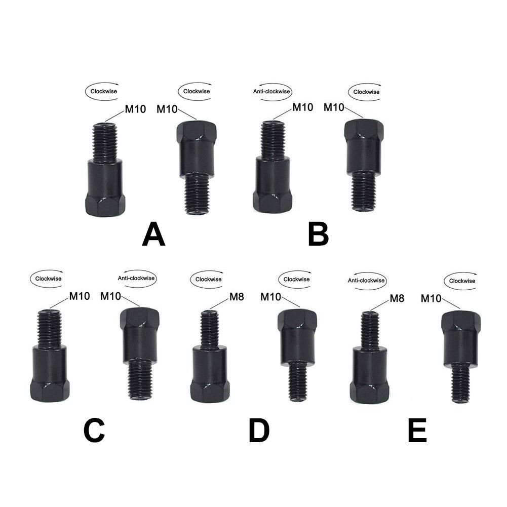 1PC Black Motorcycle Mirror Adapters M10 10MM M8 8MM Rearview Mirrors Conversion Bolt Clockwise Anti-clock Right Left Thread
