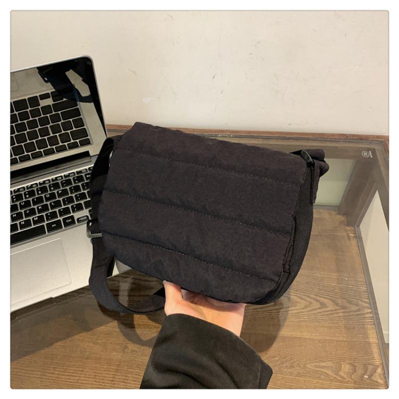 Embroidery Thread New Solid Color Small Fresh Shoulder Bag Gentle Lazy Wind Simple Age Reduction Messenger Small Square Bag