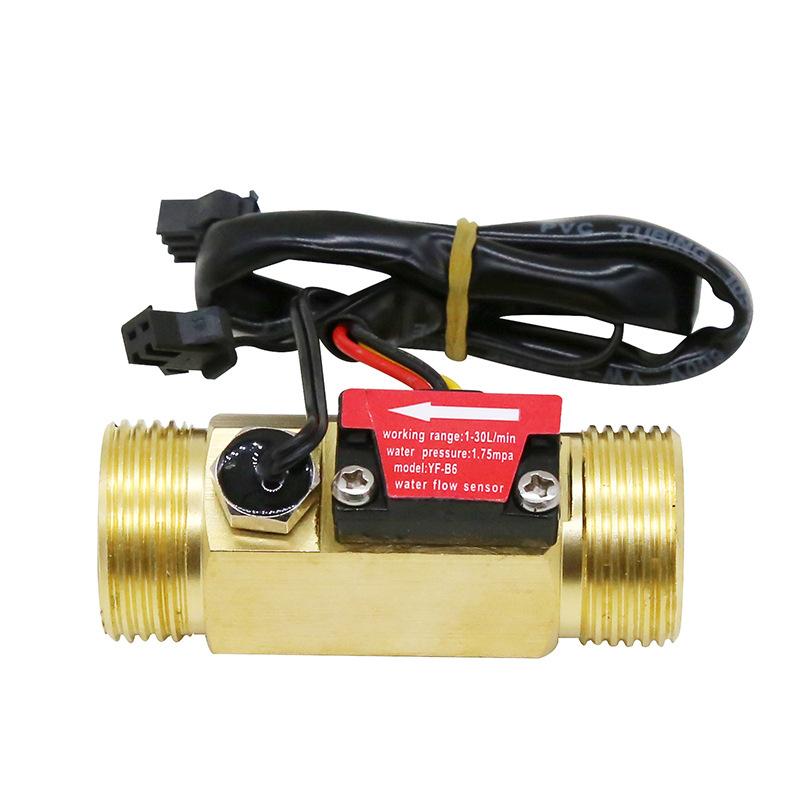 Brass Water Flow Sensor Hall Effect Flow Meter Liquid Flow Rate Sensor Brass Flow Switch Digital Monitoring Detector