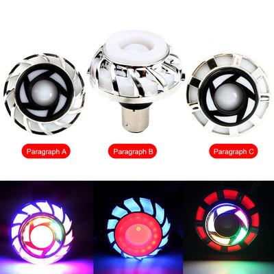 9-12V Kuyruk Fren Arka Lambalar 200ML Angel Eye LED Motosiklet Fren Lambası Renkli Flaş Çakar Motosiklet LED Yanıp Sönen Sinyal Işığı