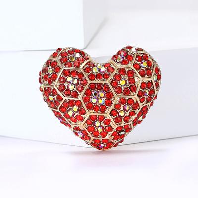 Kreative Legierung Strass Liebe Brosche Mode Vielseitig Damen Anzug Strickjacke Corsage Zubehör Pin