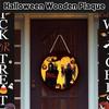 Halloween Wooden Hanging Sign, Party Decor for Front Door, Garden, and Tree Branch