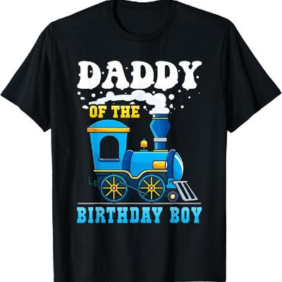 Daddy of the Birthday Boy Train Lover Party Family Matching T-Shirt
