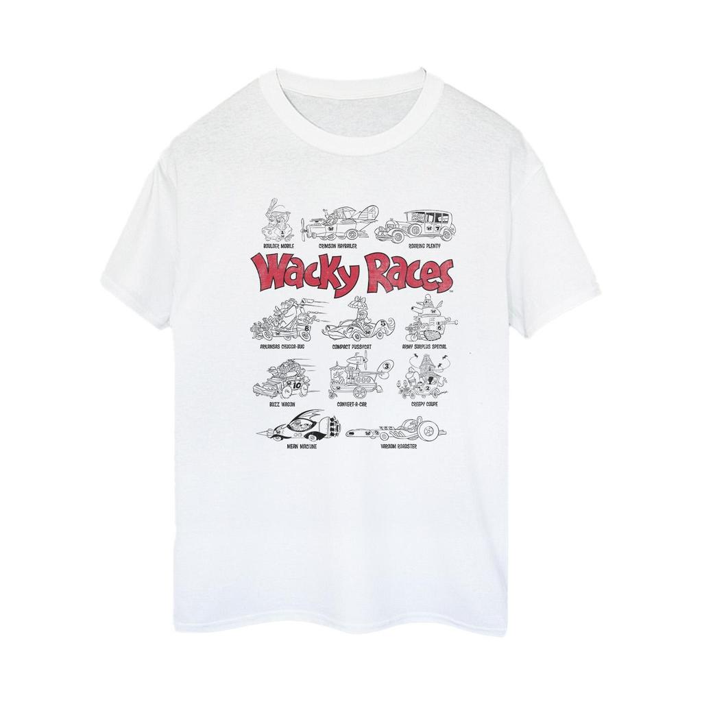 Wacky Races Womens/Ladies Car Lineup Cotton Boyfriend T-Shirt