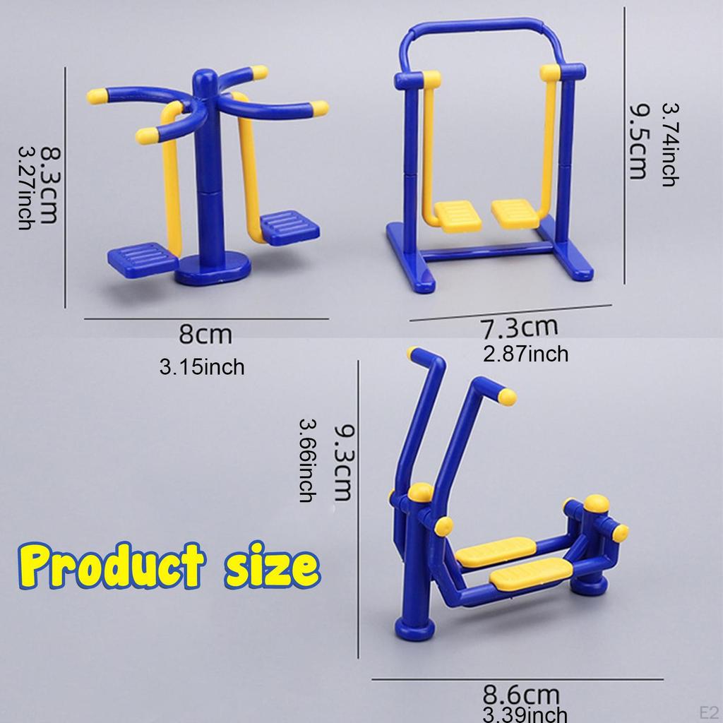 Dollhouse Fitness Equipment Decor Miniature Park for 1:12 1:18 Scale Micro Landscape