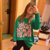 Women's Autumn and Winter Round Neck Long Sleeve Monogrammed Jacquard Knit Jumper