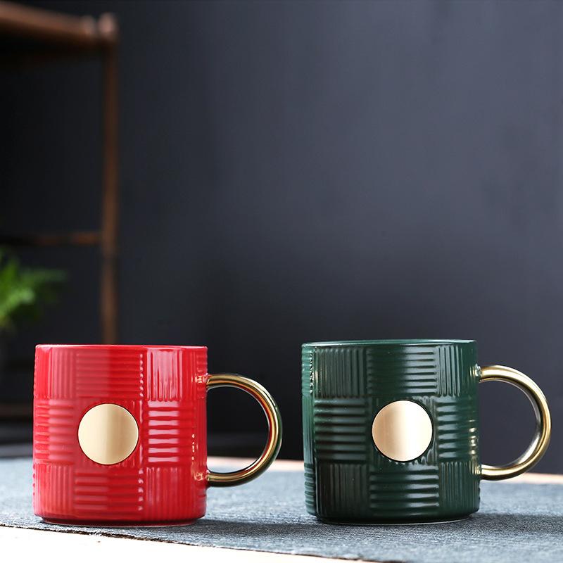 Xingba Wind Mug _ With Copper Plate Electroplated Water Cup _ Ceramic Cup Direct Supply Can Be Determined