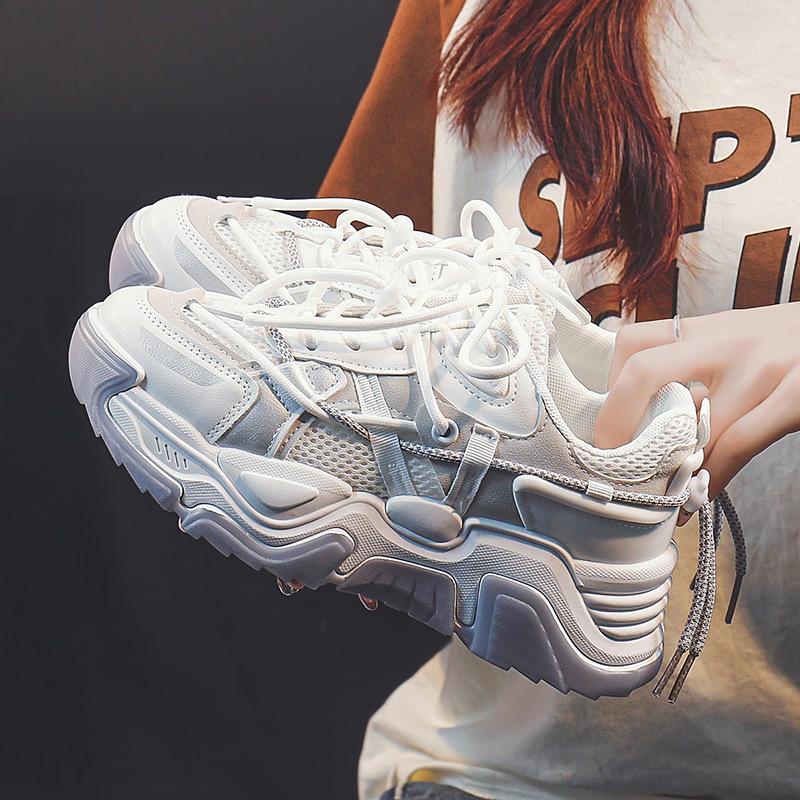 Dad Shoes Women's Spring New Casual Shoes Sneaker Student Running Shoes Platform Height Increasing Shoes