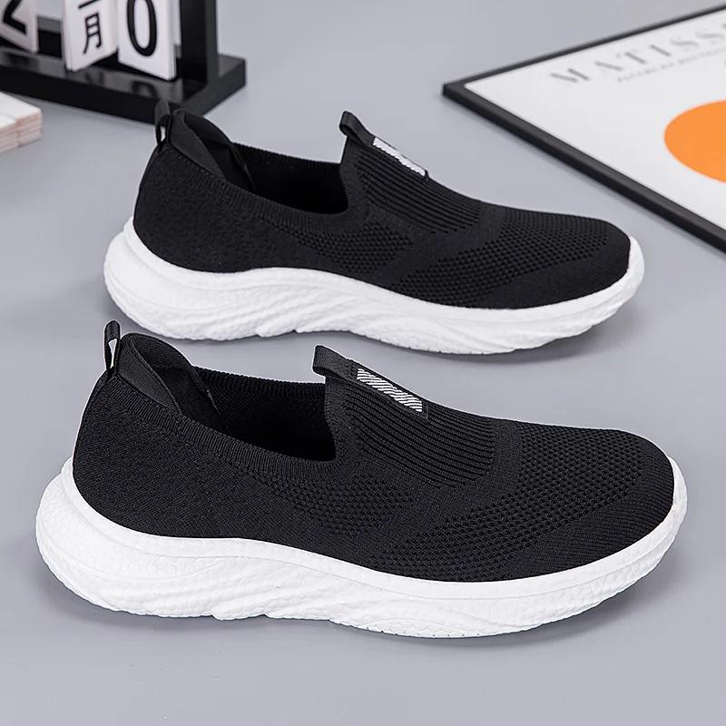 BKQU  Men Slip On Sneaker Casual Loafers Shoes Walking Trainers Women Socks Breathable Lightweight Flats Fitness Driving