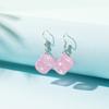 Stylish Pink Resin Earrings Set With White Cloud Duck And Dice Design For Women