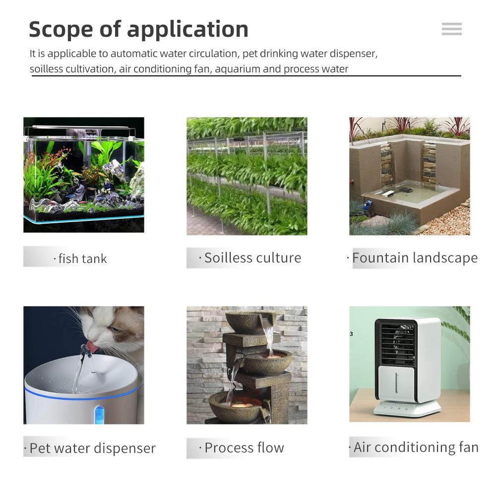 Ultra-Quiet 5V Usb Small Pump 120L/H Mini Submersible Household Water Pump for Fish Farming Tank Fountain Pond Aquarium