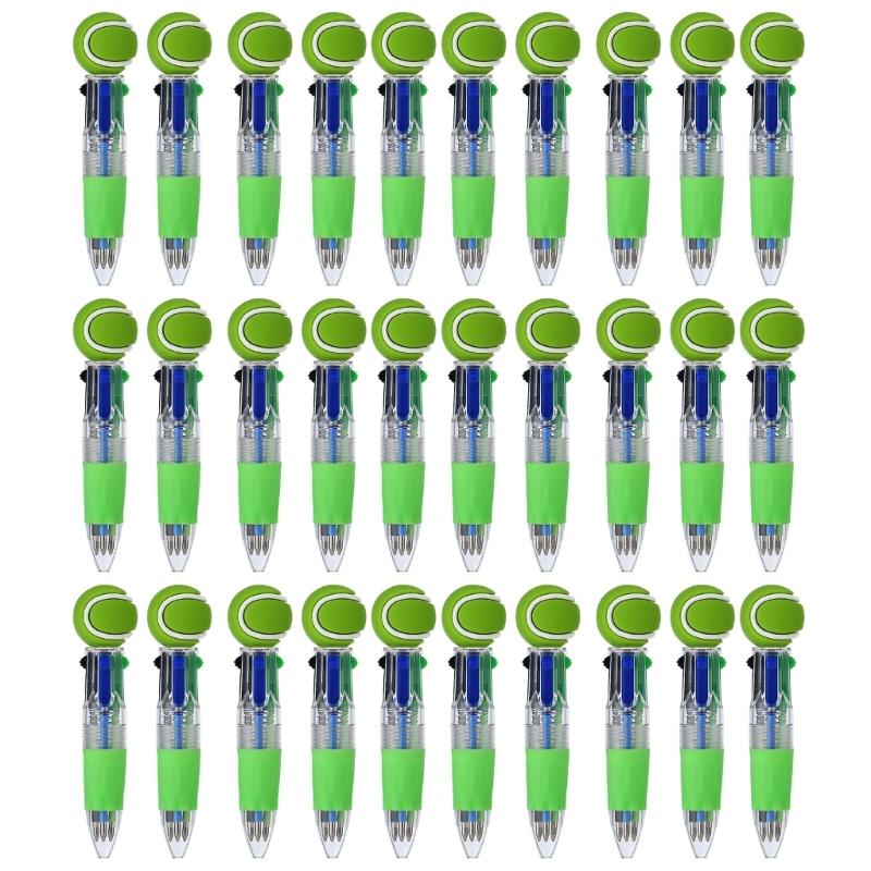 10/20/30Pcs 4-Color Cartoon Sports Ball Design Ballpoint Pen Set Classroom Prize For Students And Office Use
