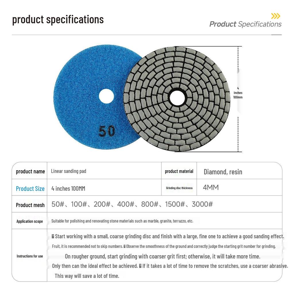4-inch Diamond Dry Polishing Disc for Granite and Marble Renovation