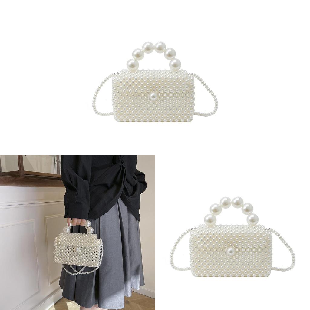 Handwoven Mini Pearl Shoulder Bag For Women With Magnetic Closure Perfect For Daily Use
