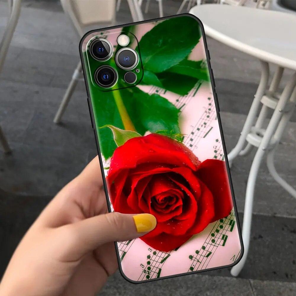 Husa de telefon cu flori de lux trandafiri pentru iPhone Samsung Galaxy Redmi Xiaomi Oppo OnePlus Note SA 7 8 9 10 11 12 13 14 20 21 22 23 53 54 Pro Max Plus Ultra