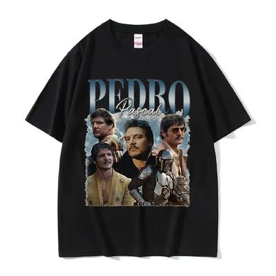 Funny Pedro Pascal Graphic Print T Shirt Women Retro Fashion Short Sleeve T-shirts Summer Unisex Casual Clothing T-shirt