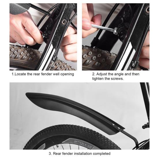 1 Pair Bicycle Fender Lightweight Universal MTB Mountain Road Bike Front Rear Mud Splash Guard Mudflap Bike Replacement Accessories