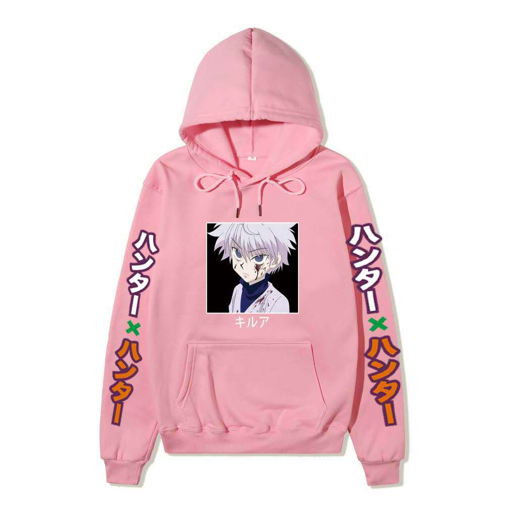 Hunter X Hunter Injured Killua Portrait Hoodie Color Japanese Sleeve Print Anime Hooded Pullover Sweatshirt