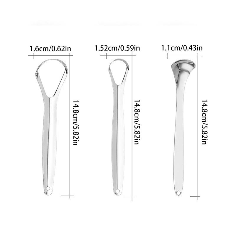 Tongue Scraper Cleaner Adult Eliminate Bad Breath Stainless Steel Metal Tongue Scraper Brush Dental Scraper Tool