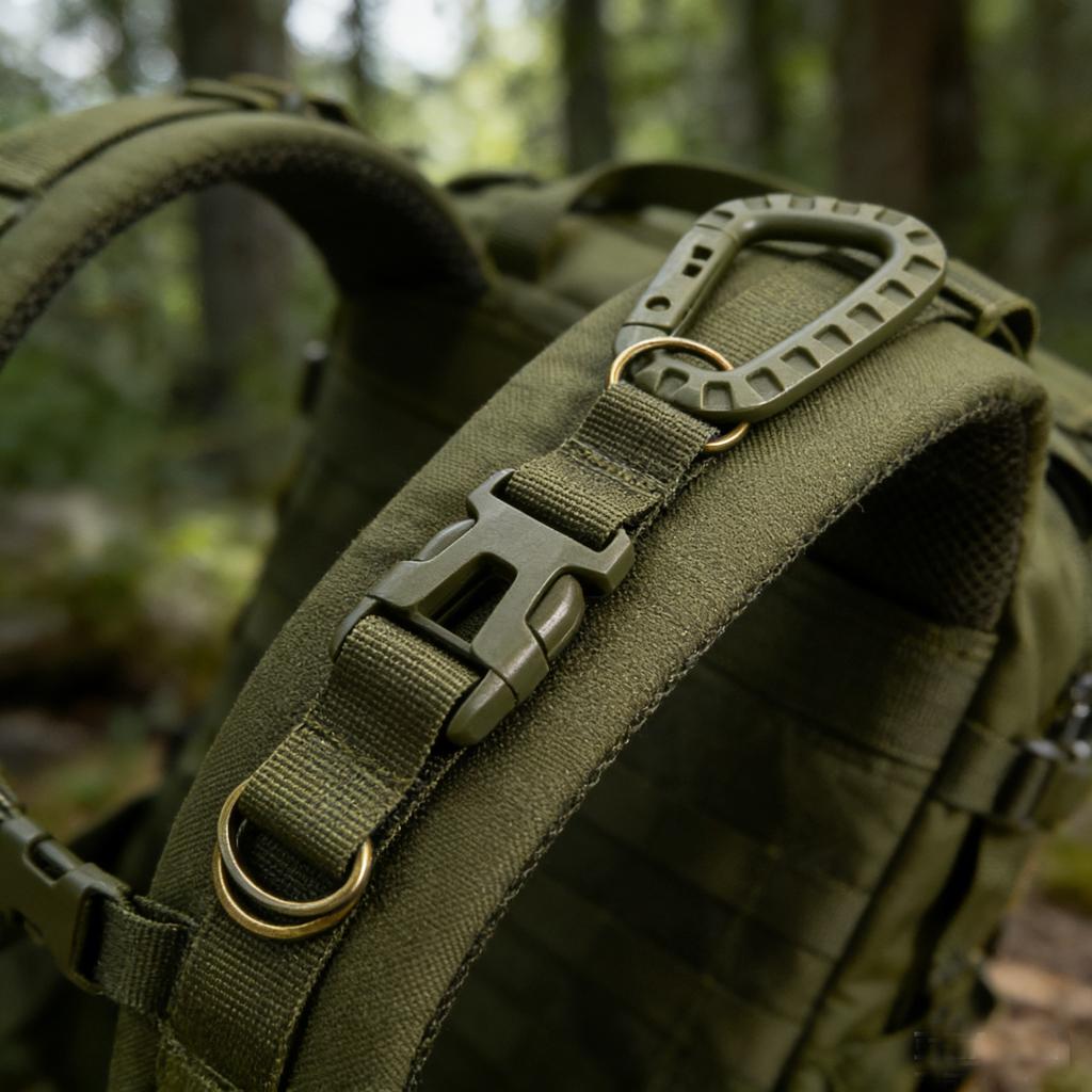 Outdoor Key Chain Multi-Functional Molle Webbing Belt Hook Mountain Climbing Backpack Quick-Release Buckle Travel Accessories
