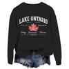 Men's and Women's Matching Fashion Casual Letter-Printed Round-neck Pullover with Long Sleeves