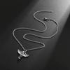 Hot Silvery Geometric Angel Cat Pendant Necklace Unisex Unique Trendy Retro Versatile New Gothic Jewelry Gift
