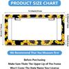Sunflower License Plate Frame Stainless Steels Yellow Sunflowers Car Tag Holder Frames With 2 Holes And Screws 12 X 6 Inch Decoration For US Vehicles