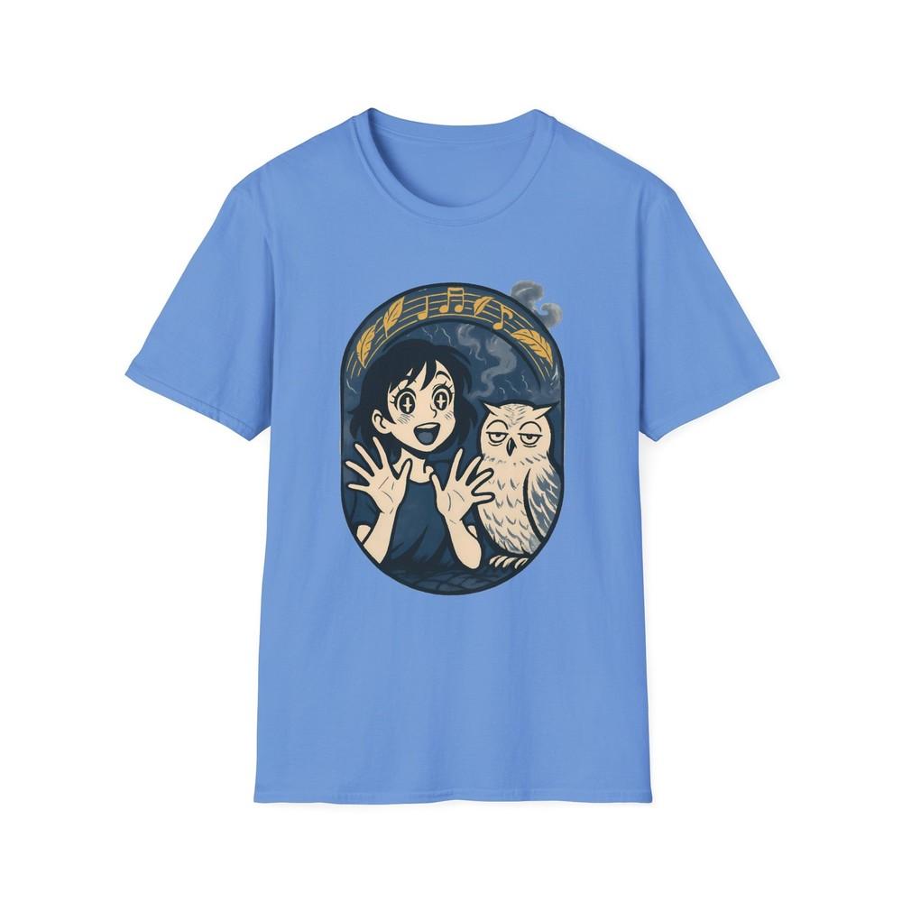 

Unisex Softstyle Owl and Girl T-Shirt – Mystical, Nature Notes, Fantasy Vibes 4XL