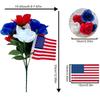 Tree Decoration Tricolor Artificial Flowers Patriotic Silk Rose Daisy And Decorative Independence Day