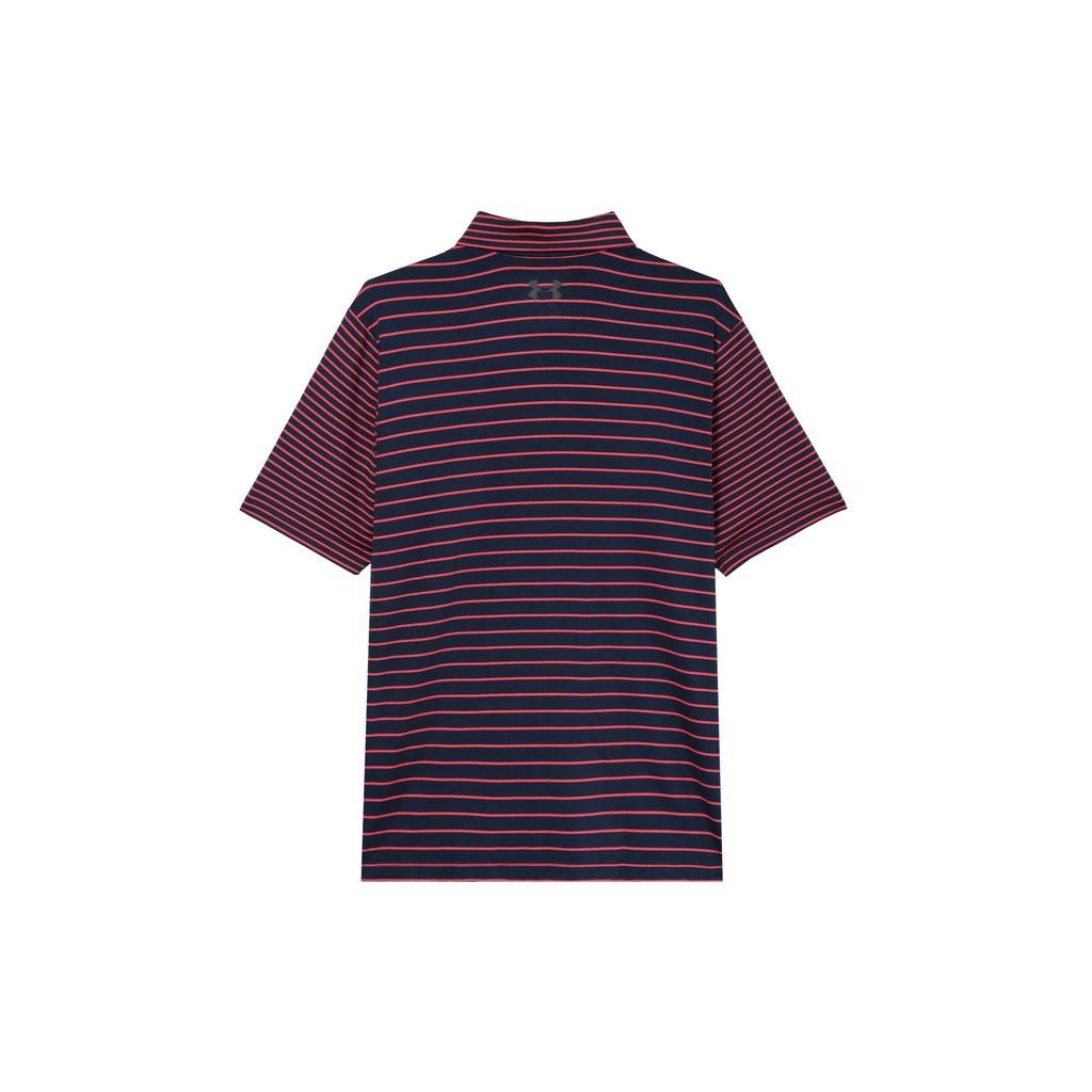 Under Armour Striped Outdoor Casual Sports Polo Shirt Men Tops Navy 1327037-457
