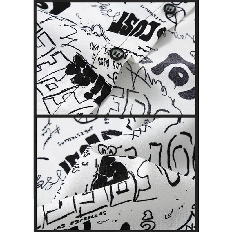 Spring and Autumn Plus Size Loose Thin Long-sleeved Printed Shirt Plus Fat Long-sleeved Shirt Men's Casual Shirt 4XL-12XL