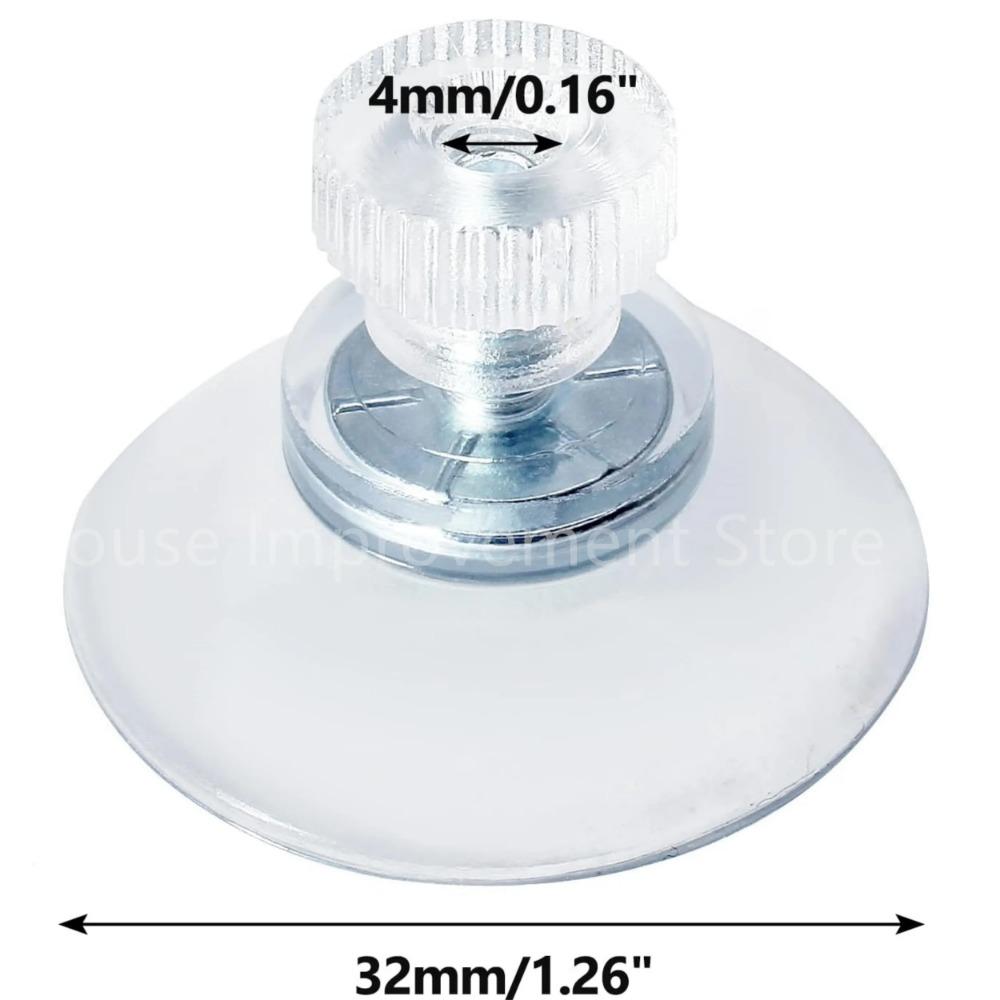 5PCS Plastic Sucker Pad Holder 25/32/41/53 Mm with Screw Clear PVC Sucker Pads Extra Strong Suction Cup Glass Suction Holder