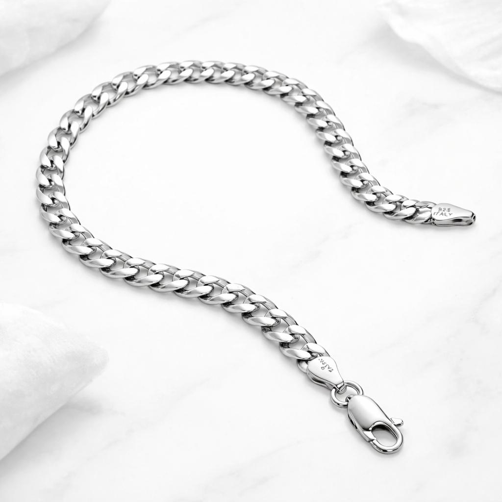 Men' Silver Bracelet THICK 6mm Silver 925 FULL ARMOR